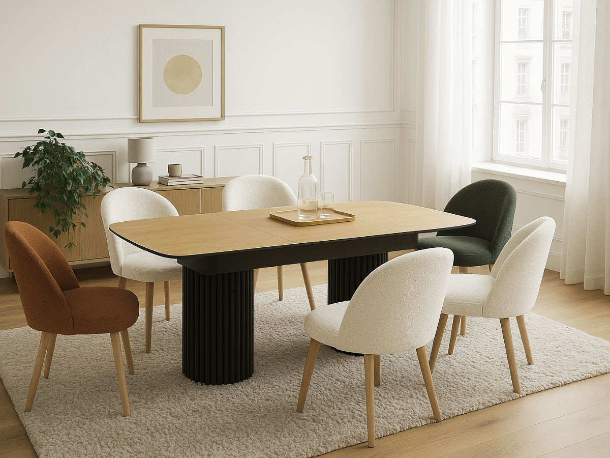 BRAGA uitschuifbare eettafel in massief eikenfineer