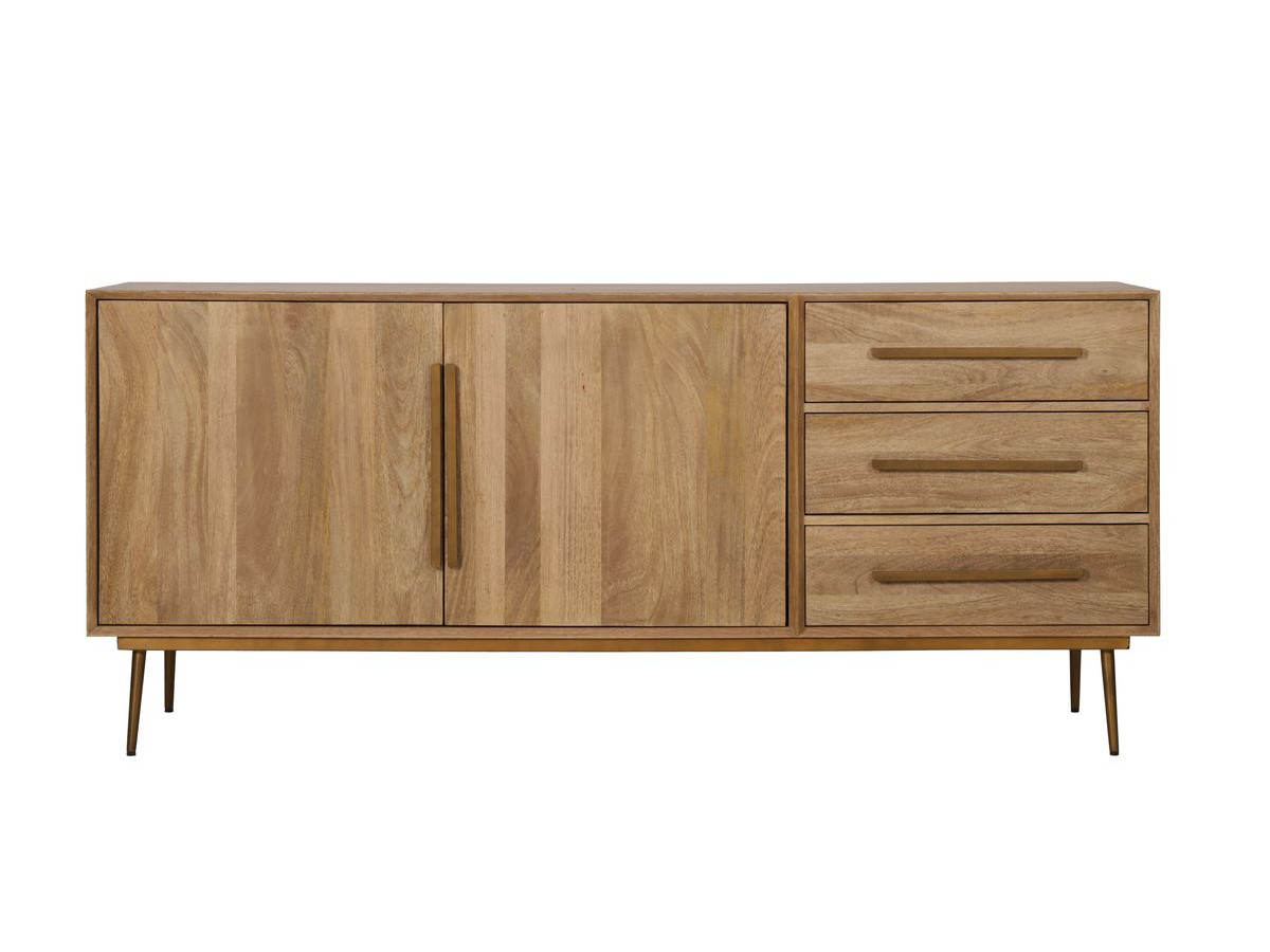 Dressoir 2 deuren 3 laden 180 cm BRUGES massief mangohout