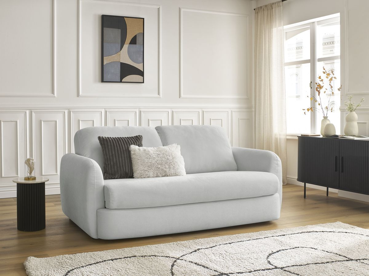 Canapé droit convertible JAURES gris clair