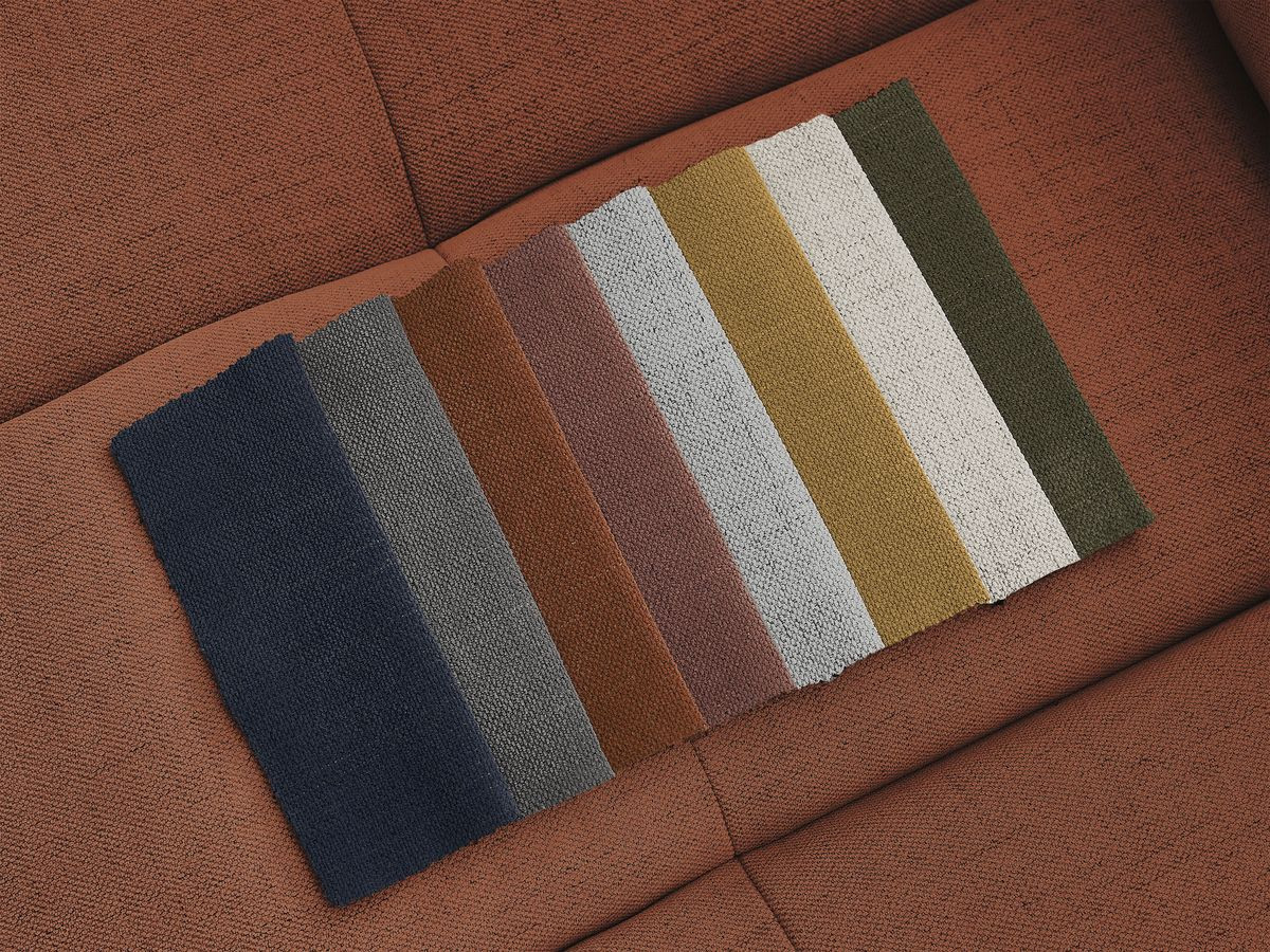 Canapé droit convertible 3 places CLOUD lisse avec pouf orange — vue 4