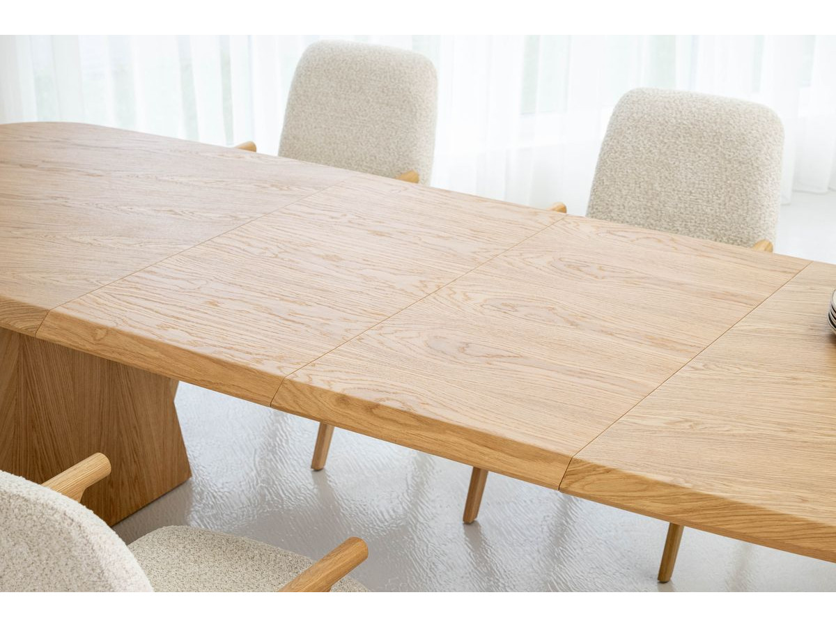 Ensemble MAZARGUES avec table à manger extensible 200 à 300 cm + 6 chaises PAGNOL placage chêne massif