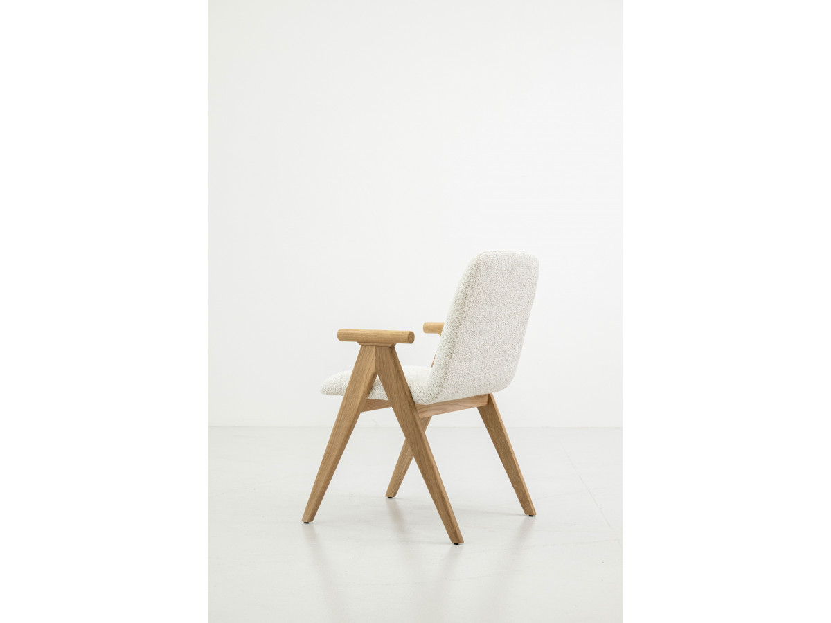 Lot de 2 chaises de table PAGNOL placage chêne massif et tissu bouclette