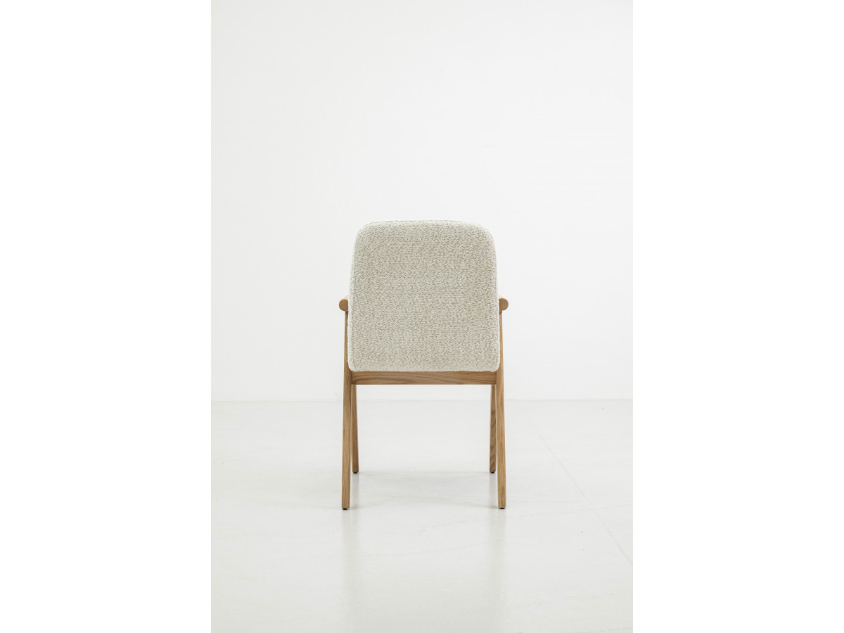 Lot de 2 chaises de table PAGNOL placage chêne massif et tissu bouclette
