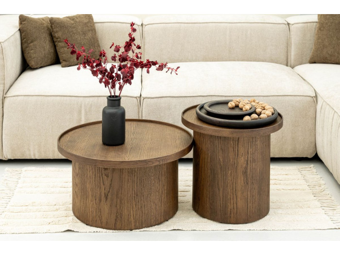 Table basse D.45 cm CASTELLANE placage chêne massif