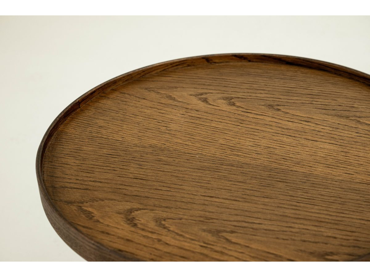 Table basse D.45 cm CASTELLANE placage chêne massif marron foncé — vue 6