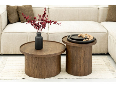 Table basse D.60 cm CASTELLANE placage chêne massif
