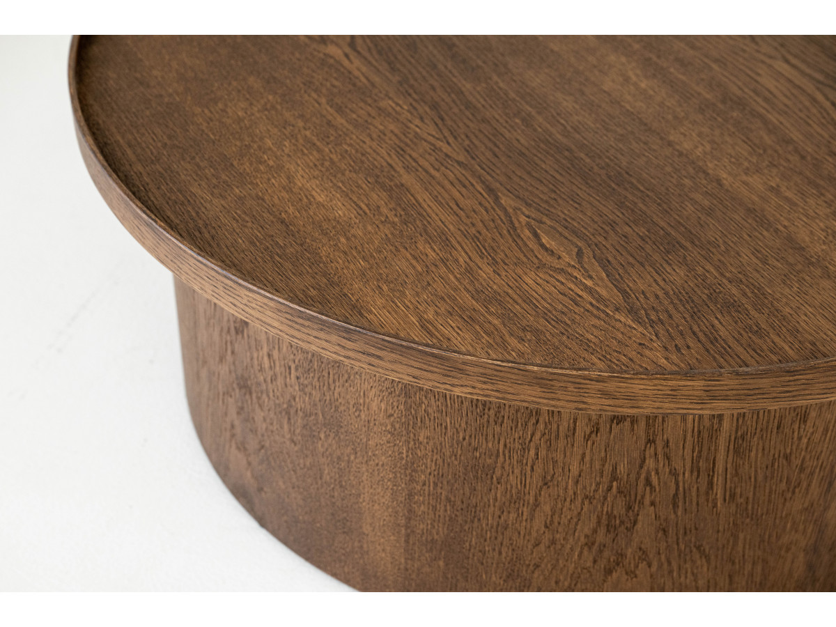 Table basse D.80 cm CASTELLANE placage chêne massif