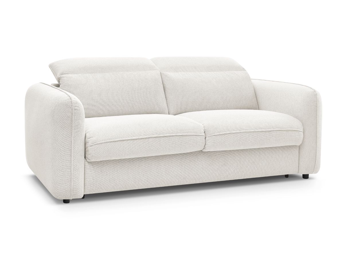 canapé droit convertible ouverture express achille de couleur blanc