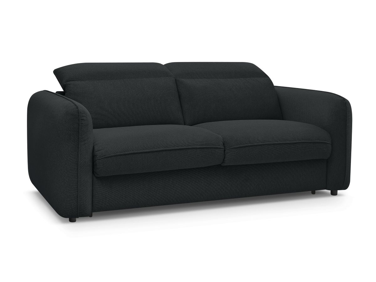 canapé droit convertible ouverture express achille de couleur noir