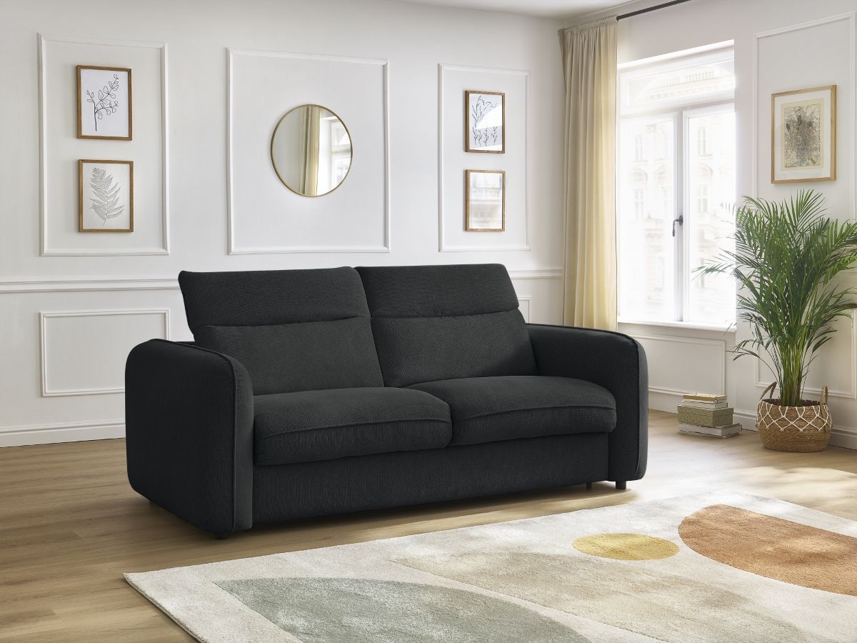 Canapé droit convertible ACHILLE noir — vue 5