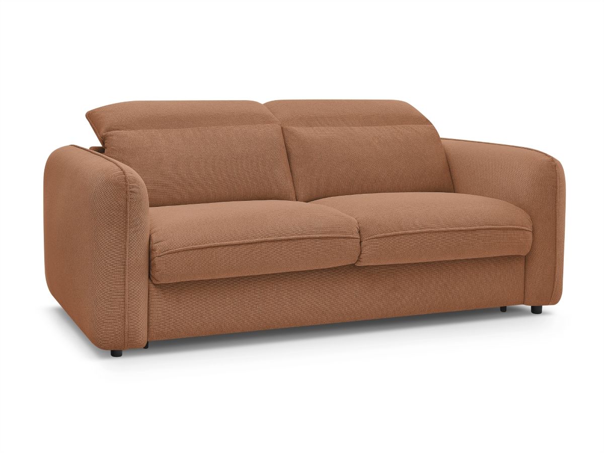 canapé droit convertible ouverture express achille de couleur orange