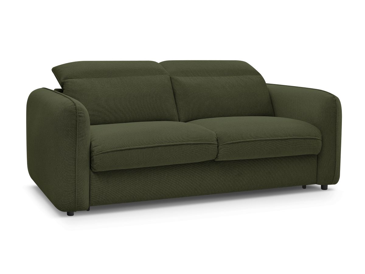 canapé droit convertible ouverture express achille de couleur vert