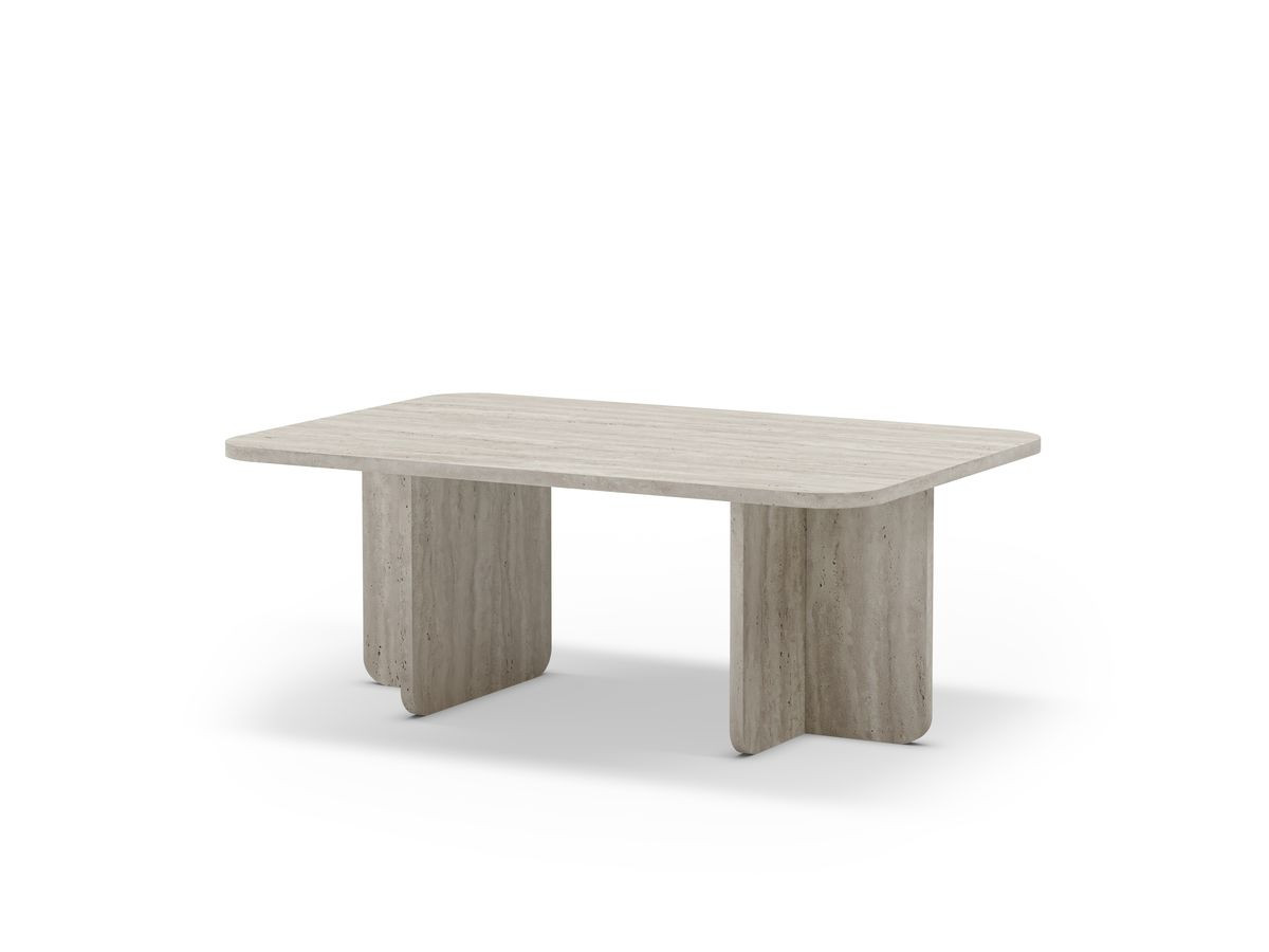 Rechthoekige salontafel 100 cm LECCE travertin effect