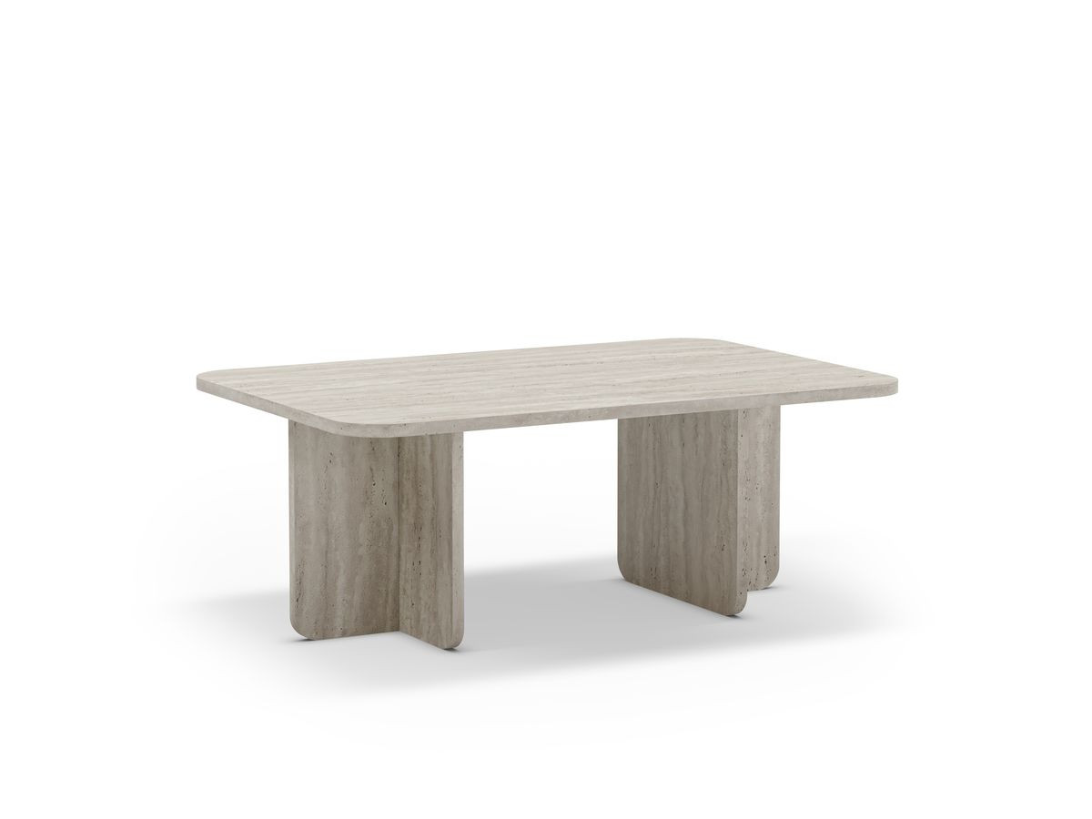 Rechthoekige salontafel 100 cm LECCE travertin effect