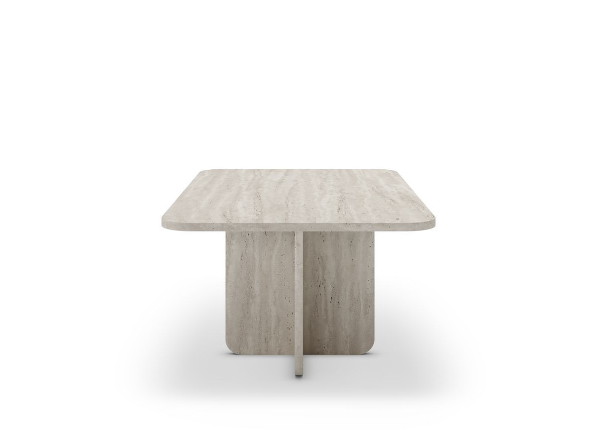 Rechthoekige salontafel 100 cm LECCE travertin effect