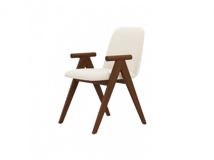 Lot de 2 chaises de table PAGNOL placage chêne massif et tissu bouclette