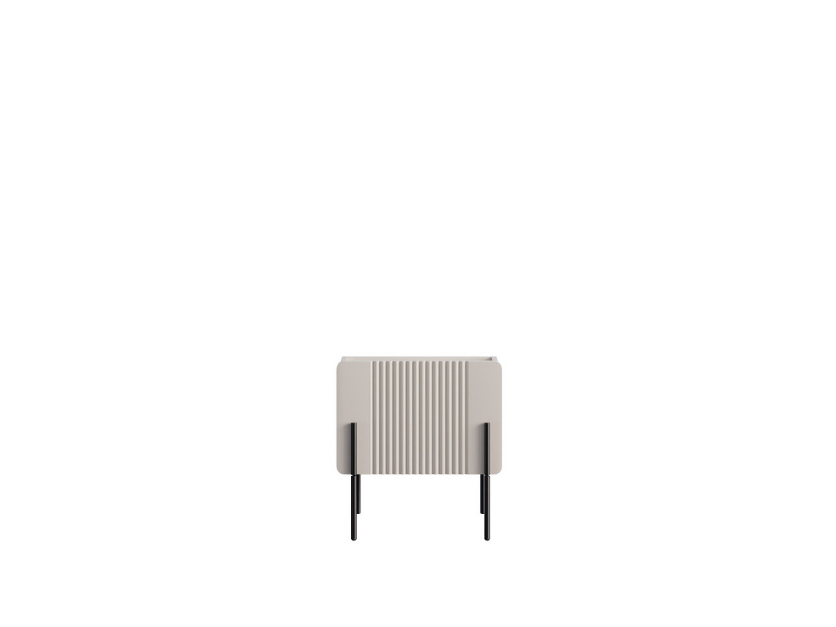 Table de chevet 1 tiroir MATHILDE pieds noir beige — vue 4