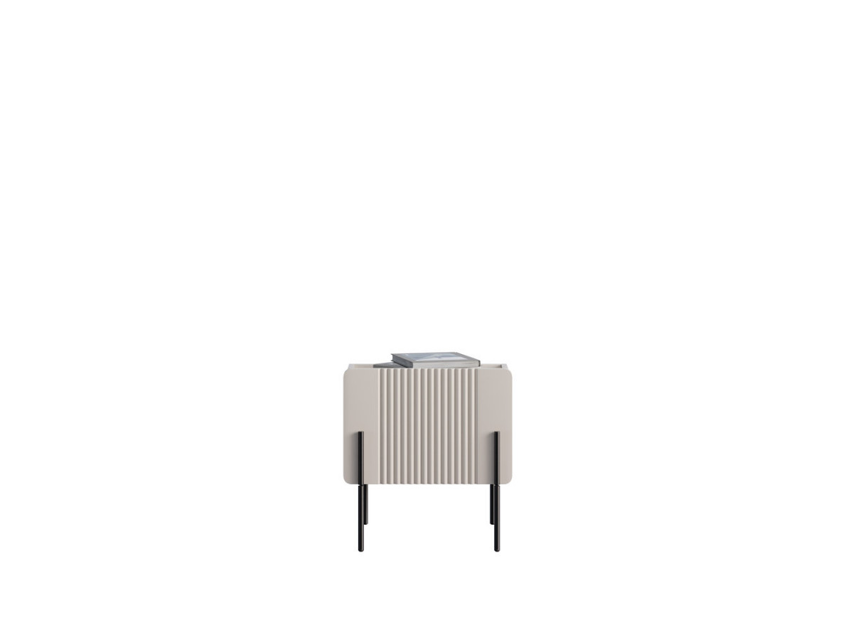 Table de chevet 1 tiroir MATHILDE pieds noir beige — vue 6