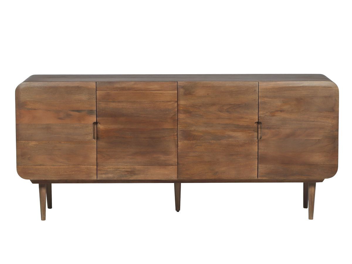 Buffet 4 portes 180 cm BRUNE bois massif de manguier — vue 6