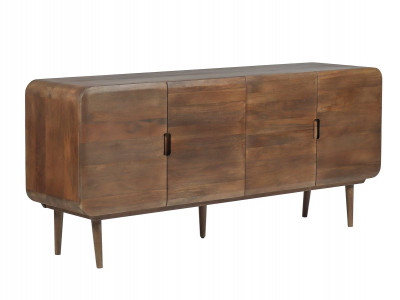 Buffet 4 portes 180 cm BRUNE bois massif de manguier