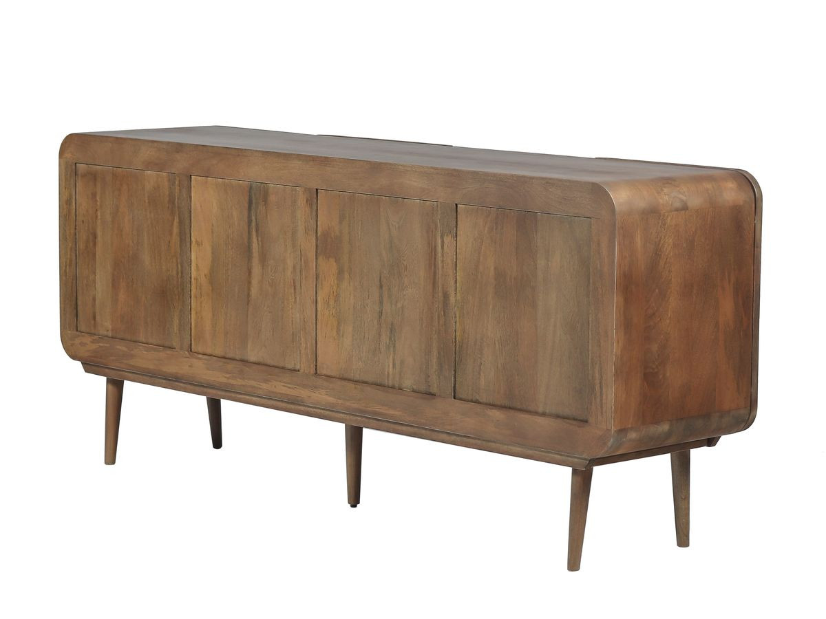 Buffet 4 portes 180 cm BRUNE bois massif de manguier