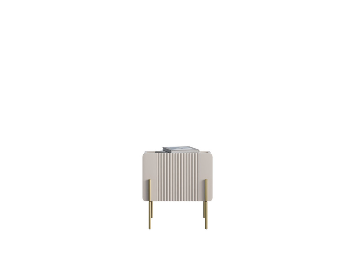 Lot de 2 chevets 1 tiroir MATHILDE pieds or beige — vue 6