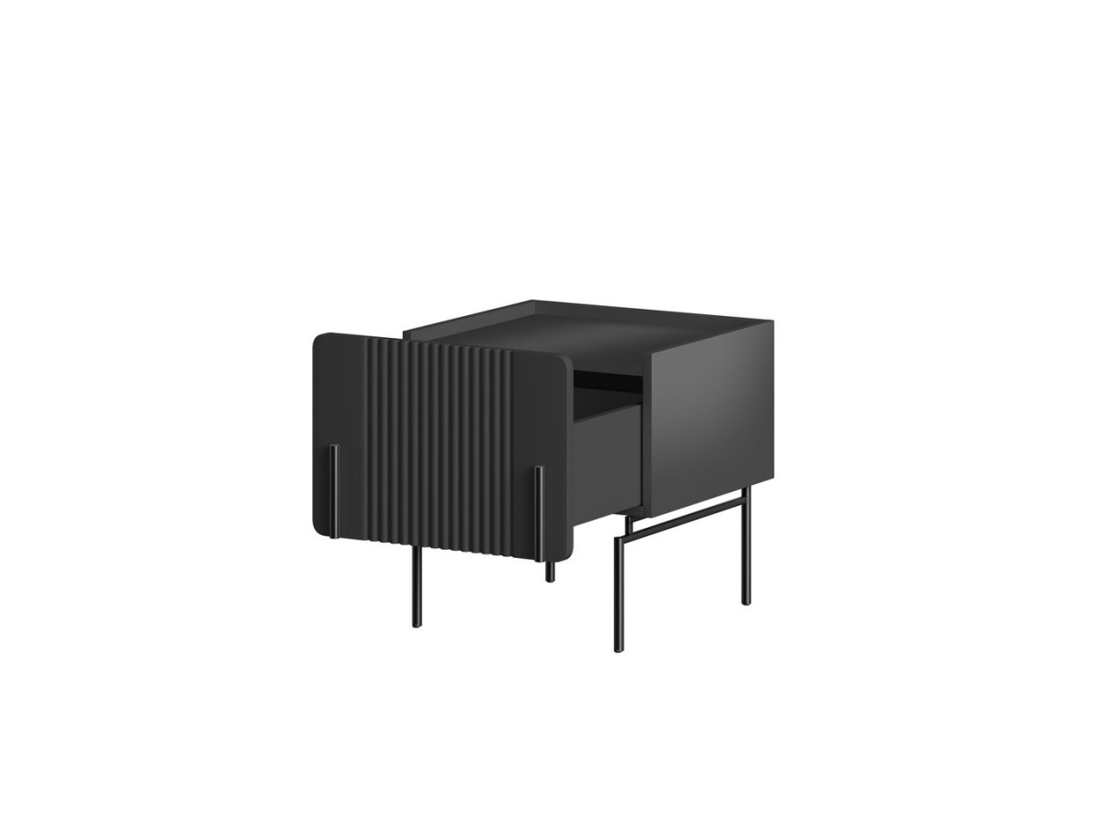 Lot de 2 chevets 1 tiroir MATHILDE pieds noir noir — vue 6