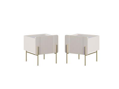 Lot de 2 chevets 1 tiroir MATHILDE pieds or