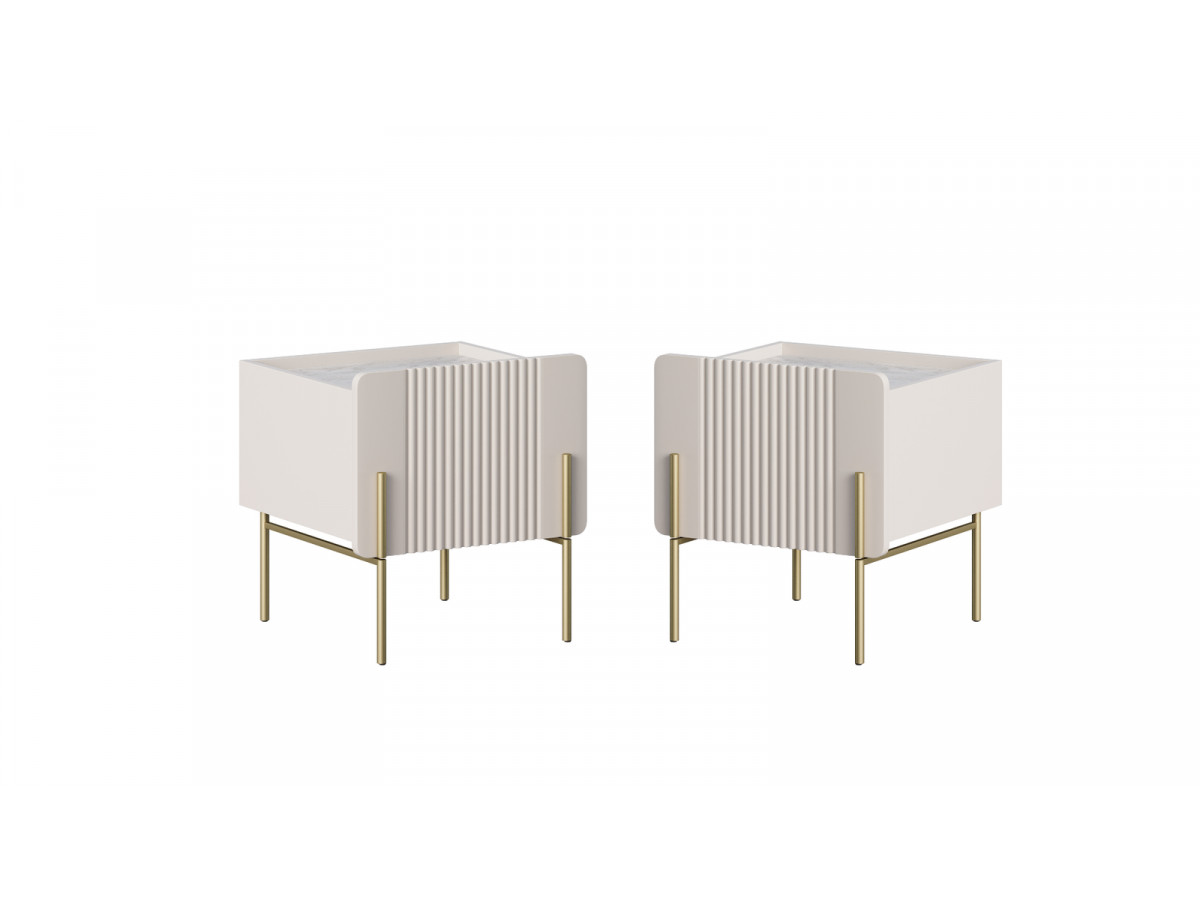 Table de chevet 1 tiroir MATHILDE pieds or