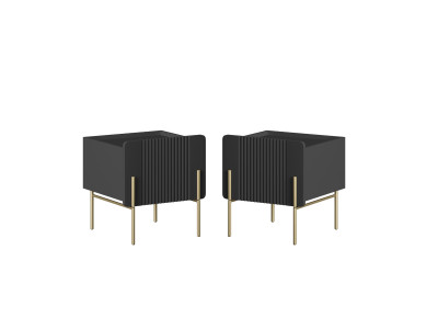 Lot de 2 chevets 1 tiroir MATHILDE pieds or