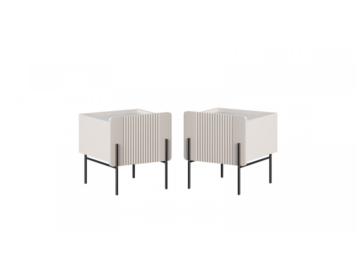 Table de chevet 1 tiroir MATHILDE pieds noir