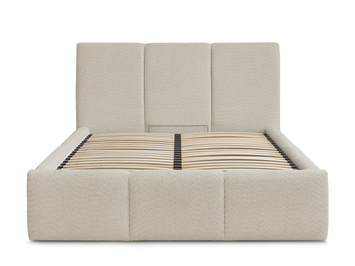 Lit coffre ELYA tissu bouclette