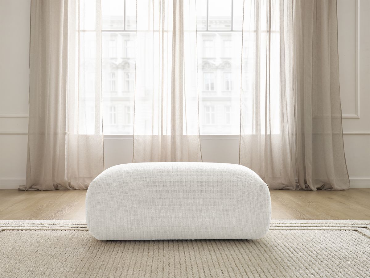 Petit pouf pour canapé modulable SIRIUS texturé blanc — vue 5