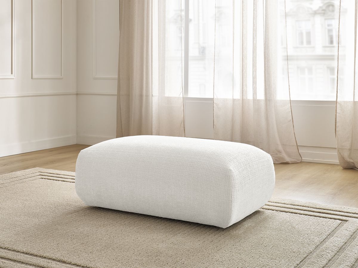 Petit pouf pour canapé modulable SIRIUS texturé blanc — vue 6