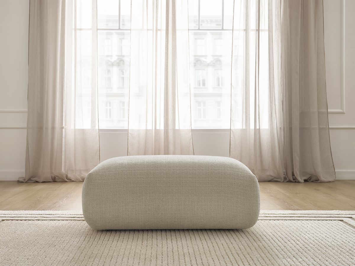 Petit pouf pour canapé modulable SIRIUS texturé beige — vue 5