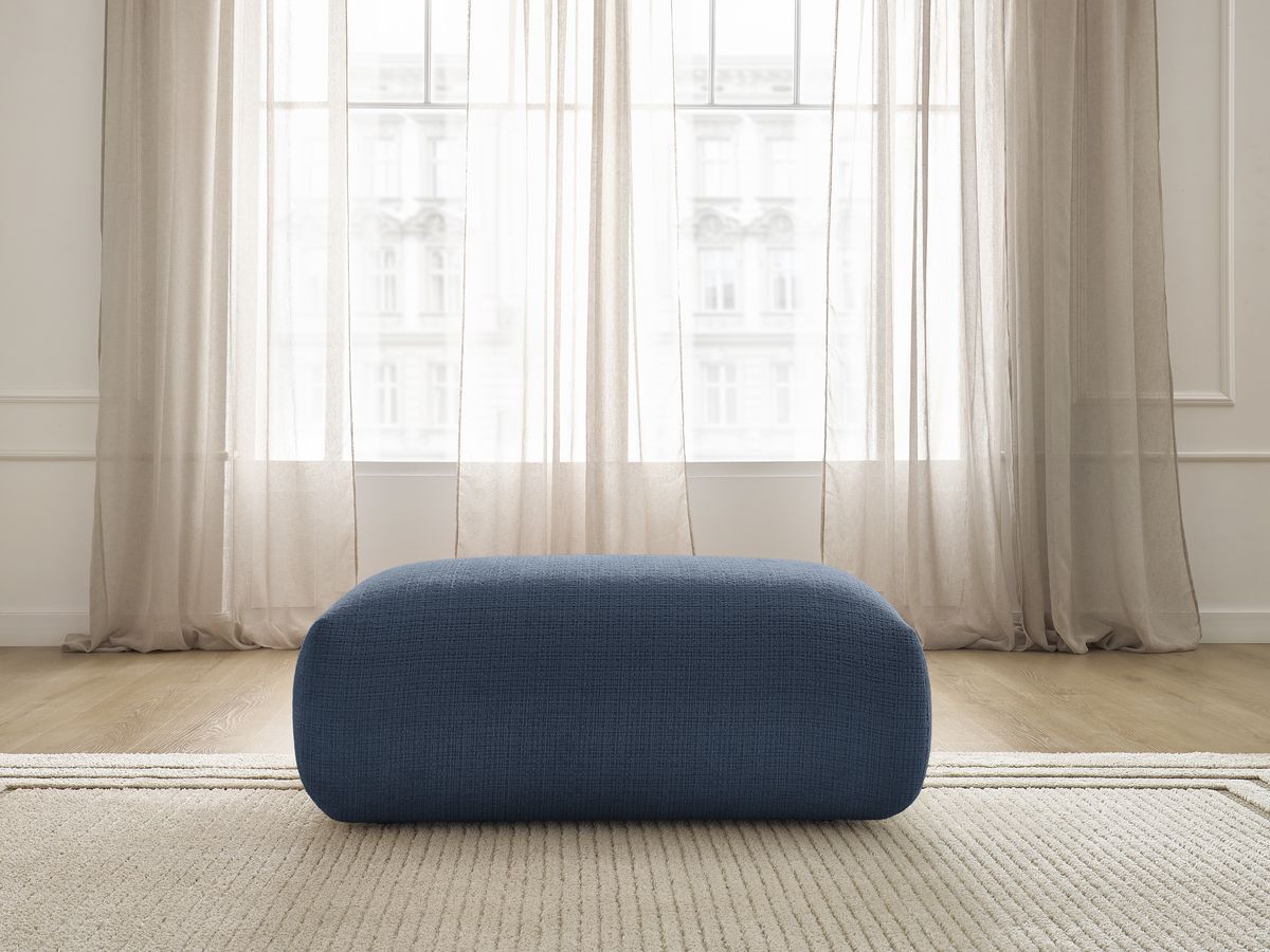 Petit pouf pour canapé modulable SIRIUS texturé bleu foncé — vue 5