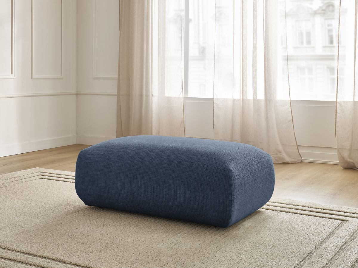 Petit pouf pour canapé modulable SIRIUS texturé bleu foncé — vue 6