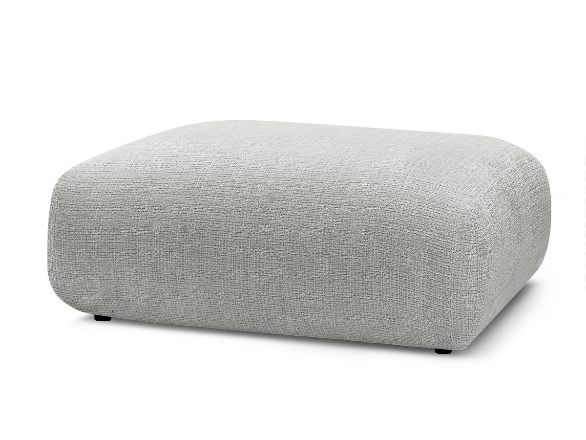 petit pouf pour canapé modulable sirius tissu texturé de couleur gris clair
