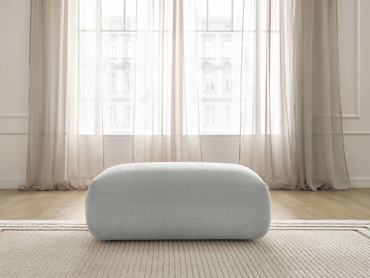 Petit pouf pour canapé modulable SIRIUS texturé gris clair — vue 5