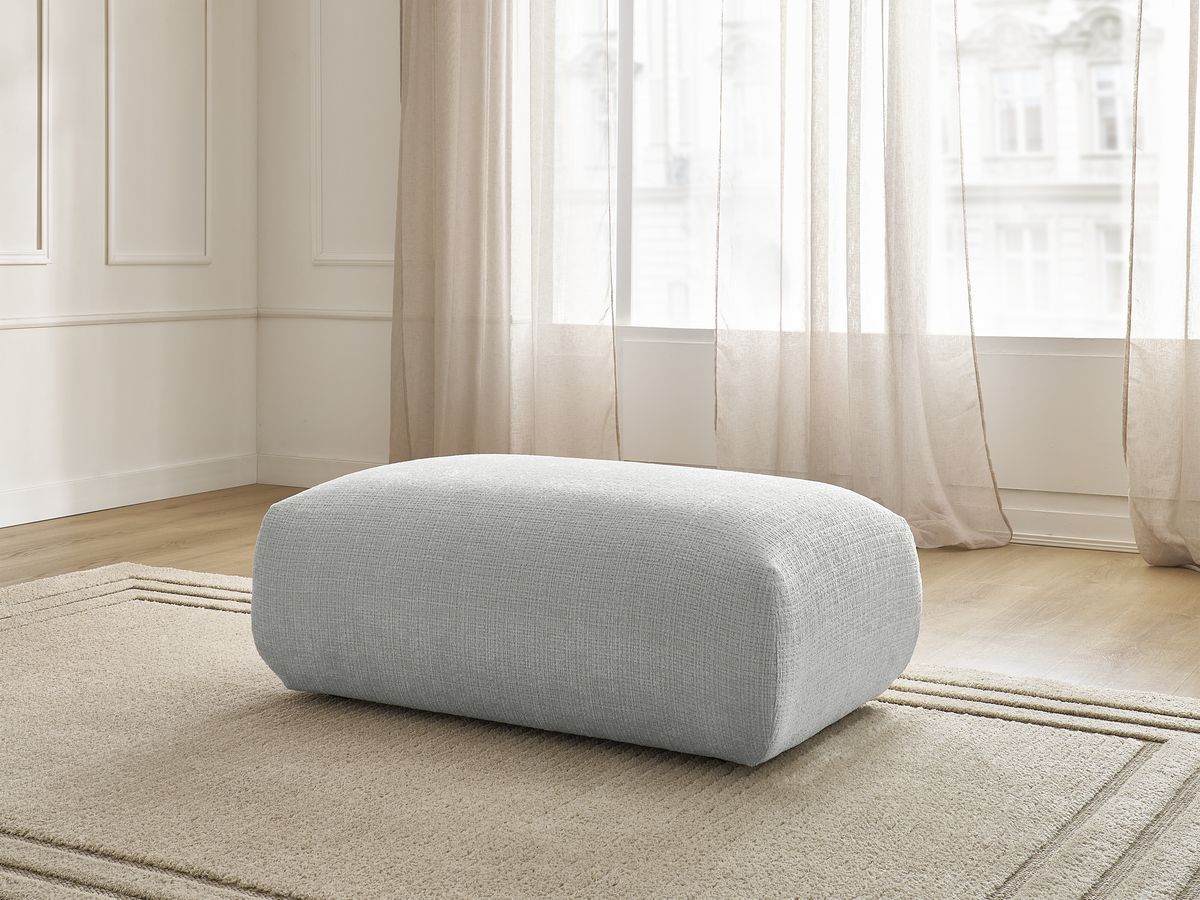 Petit pouf pour canapé modulable SIRIUS texturé gris clair — vue 6