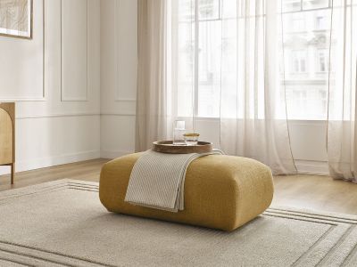 Petit pouf pour canapé modulable SIRIUS tissu texturé
