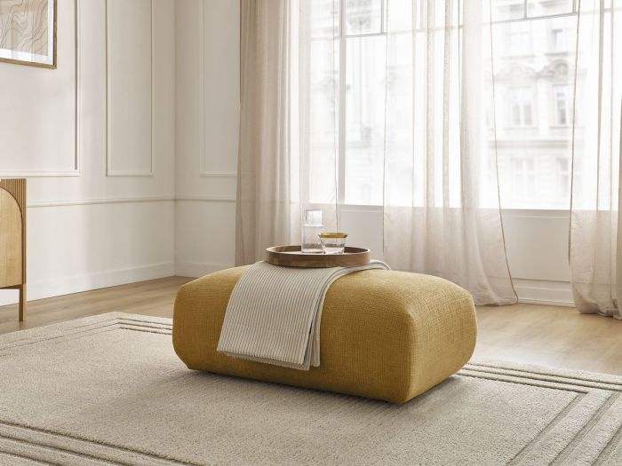 Petit pouf pour canapé modulable SIRIUS tissu texturé