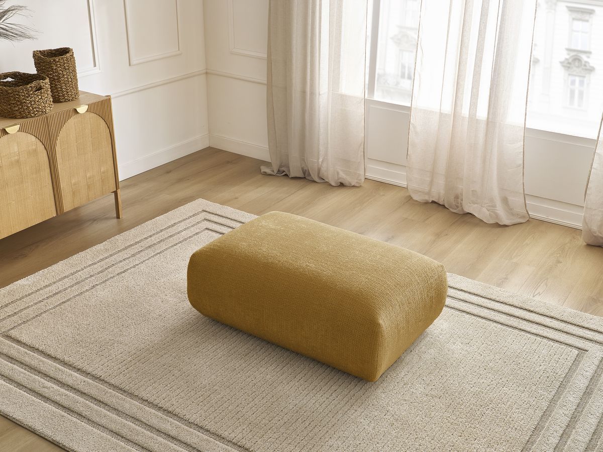 Petit pouf pour canapé modulable SIRIUS texturé jaune — vue 6