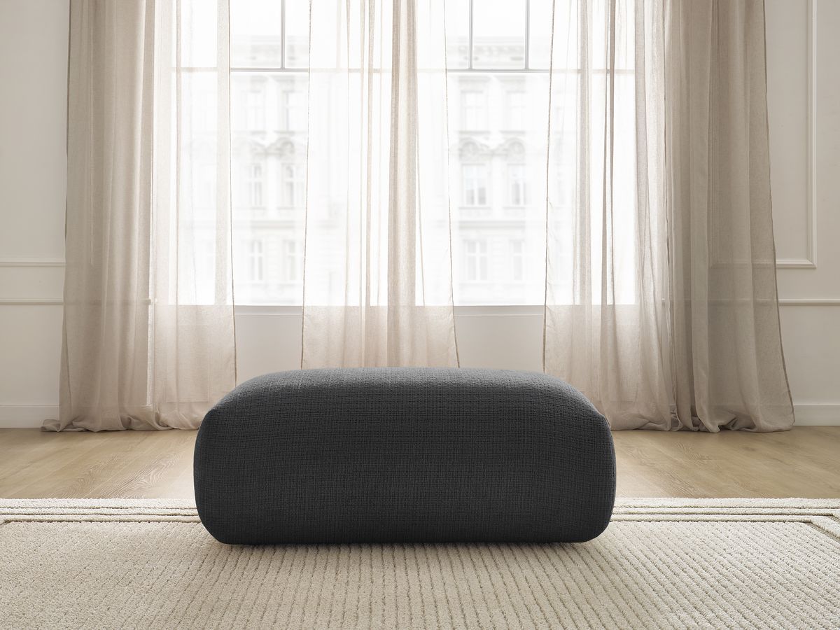 Petit pouf pour canapé modulable SIRIUS texturé noir — vue 5