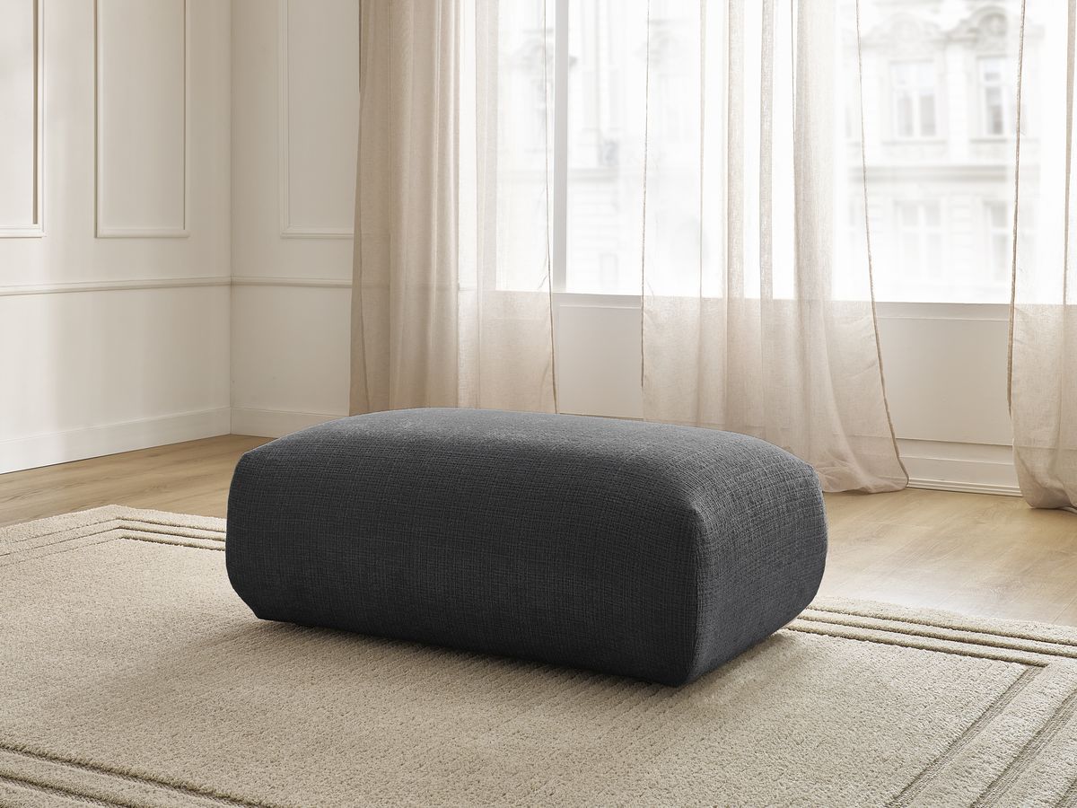 Petit pouf pour canapé modulable SIRIUS tissu texturé