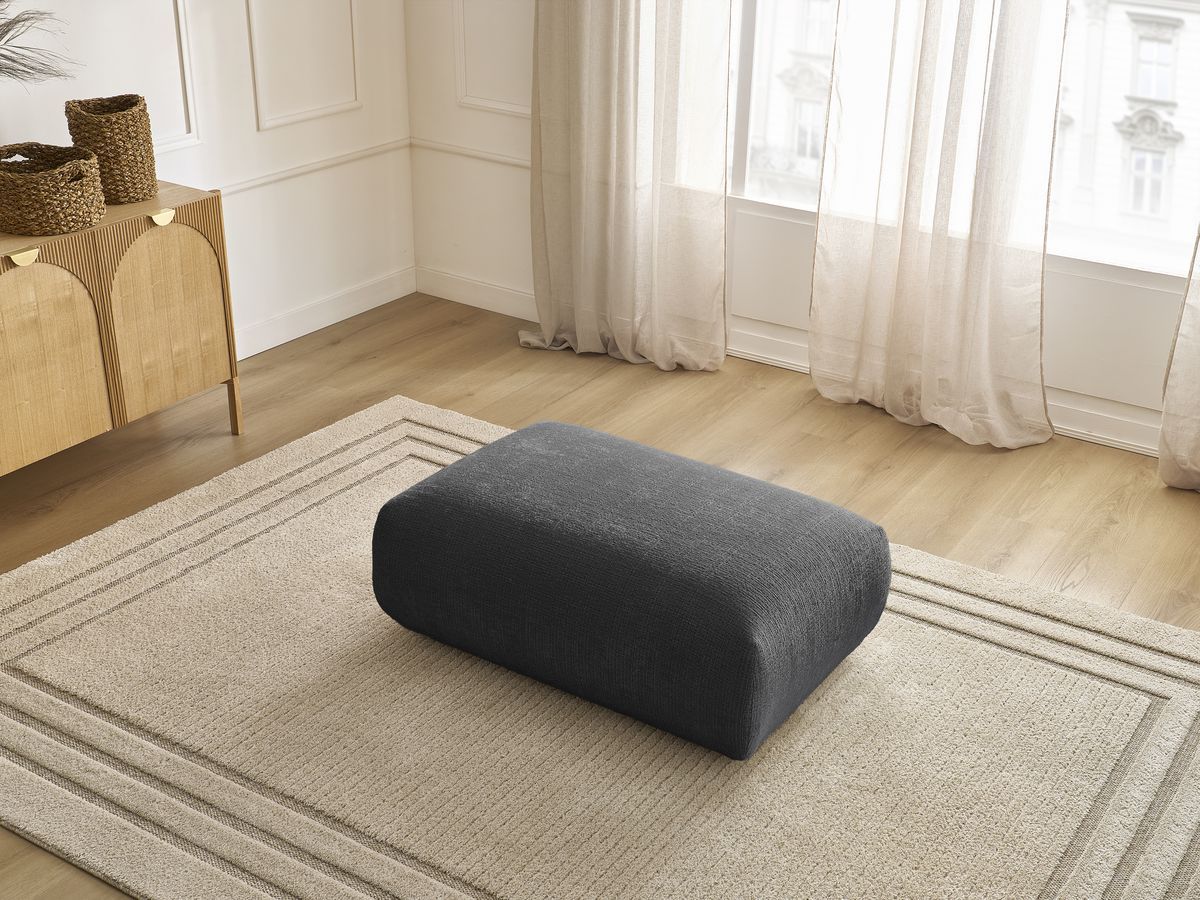 Petit pouf pour canapé modulable SIRIUS tissu texturé