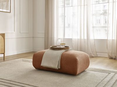 Petit pouf pour canapé modulable SIRIUS tissu texturé