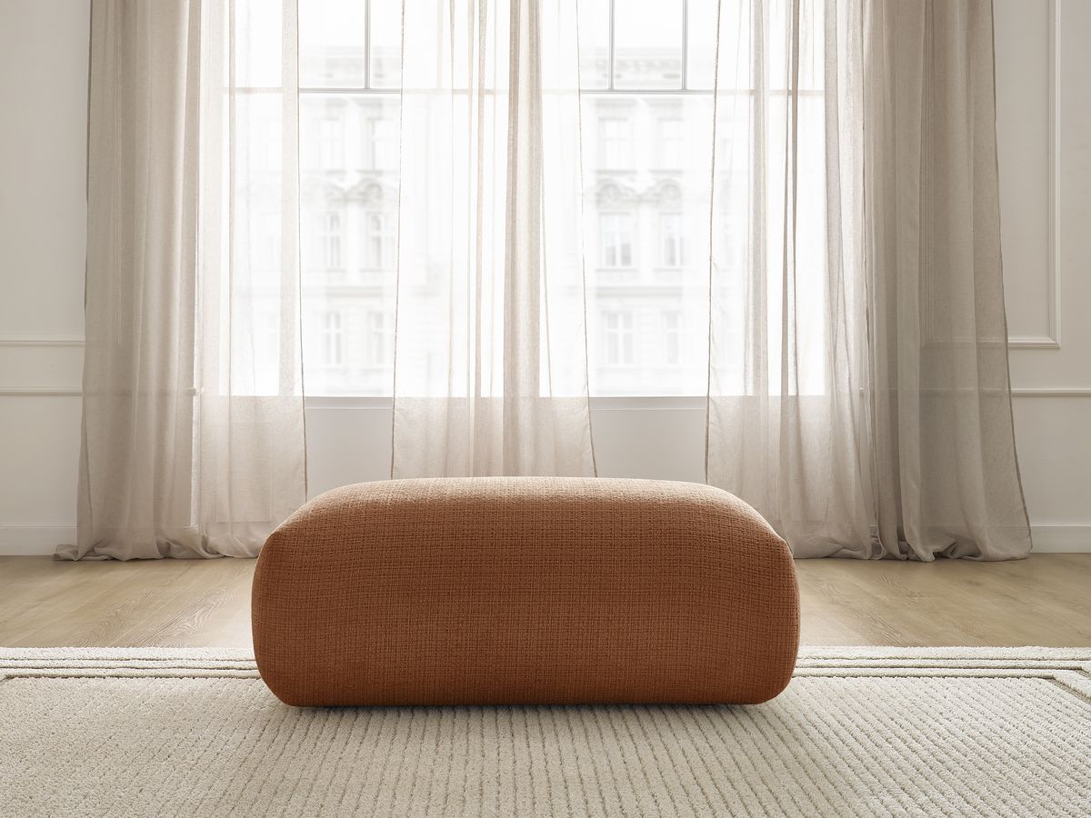 Petit pouf pour canapé modulable SIRIUS texturé orange — vue 5