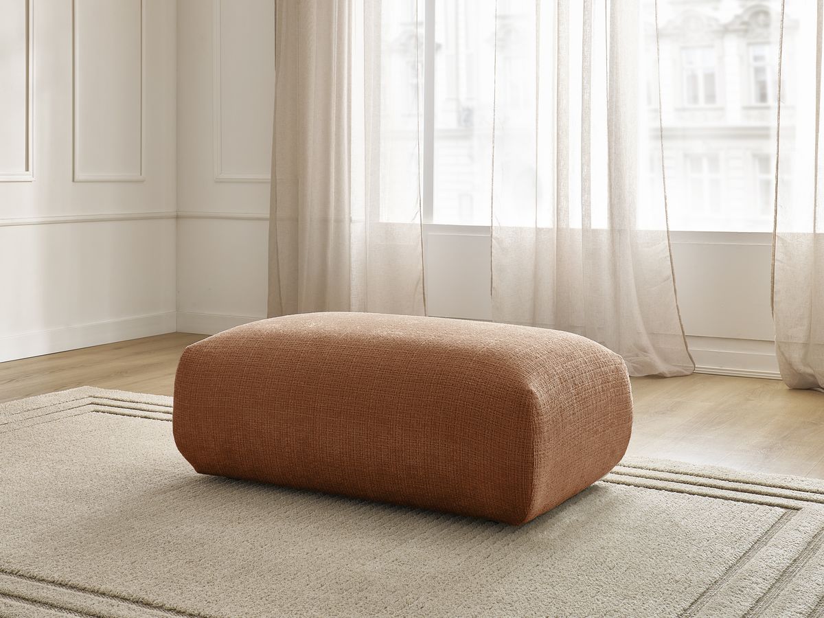 Petit pouf pour canapé modulable SIRIUS tissu texturé