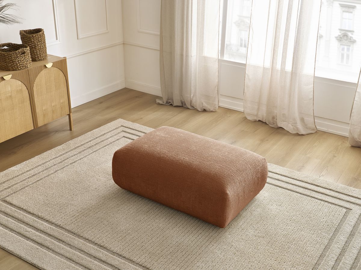Petit pouf pour canapé modulable SIRIUS tissu texturé